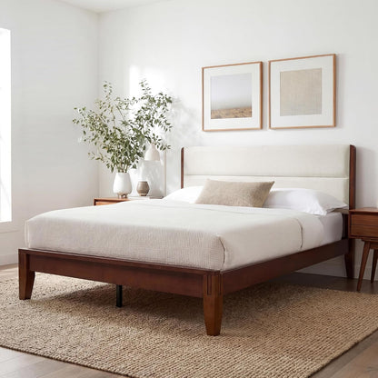 Joinery Inspired Solid Bamboo Bed Frame Queen Size with Headboard3