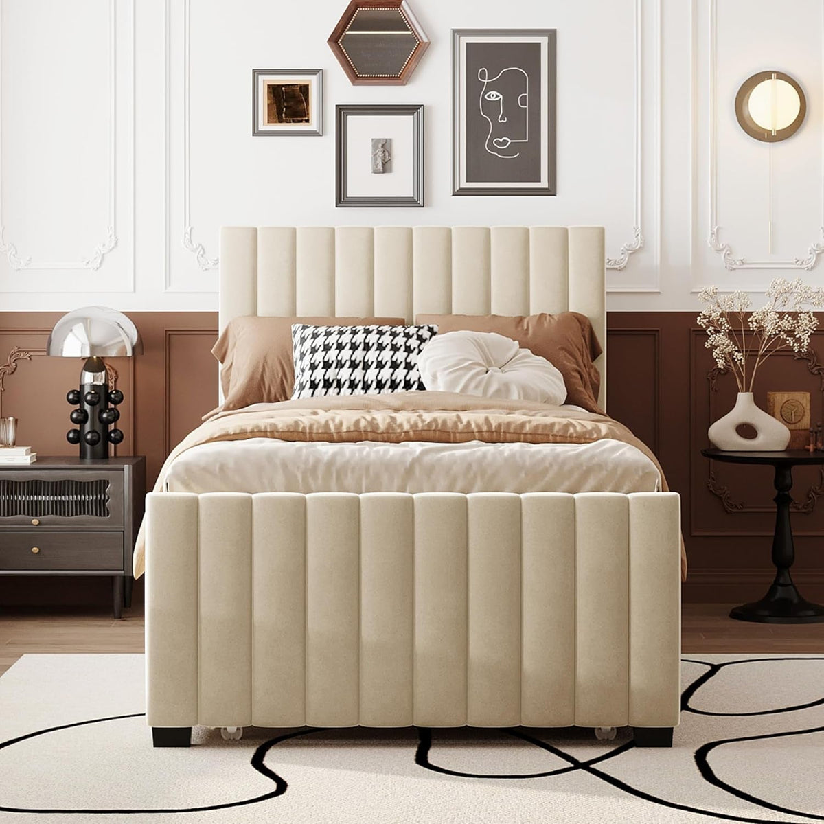twin-size-velvet-upholstered-platform-bed-wood-bed-frame-with-twin-size-trundle-beige