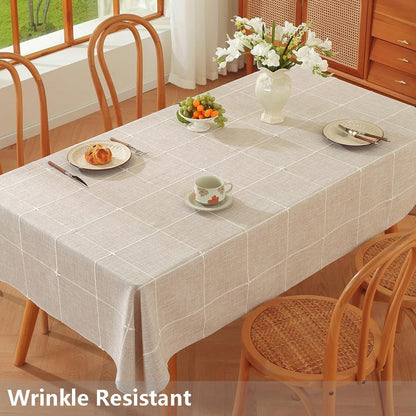Rectangular Tablecloth 52X70 Table Cloths Rectangle Table Cotton Cloth Tablecloths Winter Rustic Tablecloth(Linen,70"X52",Rectangular)2