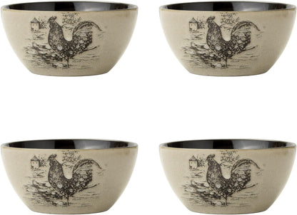 Homespun Rooster 16-Piece Dinnerware Set, Service for 4 Brown7