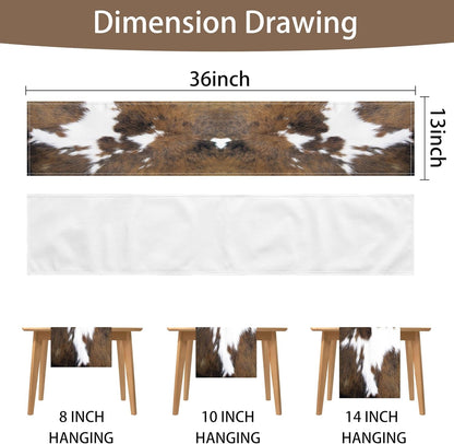 Cow Print Table Runner Brown Western Runners Cowhide Table Decorations Farmhouse Country Table Runner for Party Home Kitchen Dining Room 13X36 Inch (Just a Print)7