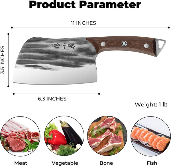 ZHANG XIAO QUAN Heavy Duty Butcher Knife, 40Cr13 Stainless Steel Chinese Cleaver Knife for Cutting Bones2