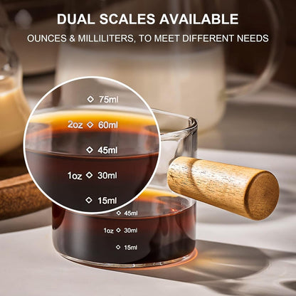 Espresso Measuring Cup with Handle, 3.5 Oz Double-Spout Glass6
