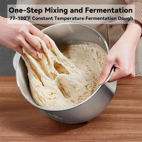 Dough Mixer 7L Large Capacity Electric Dough Maker with Ferment Function for Baking Bread Dough&Pizza Dough - Dough Whisk 304 Stainless Steel Blender Add Water/Seasoning with Top Small Window3