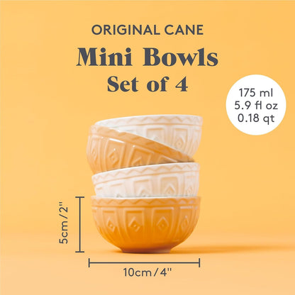 Cane Preparation Bowls Set | 10Cm Stoneware Bowls | 175Ml Capacity | Dishwasher Safe | Ideal for Prep, Pinch Pots, Dips & Desserts4
