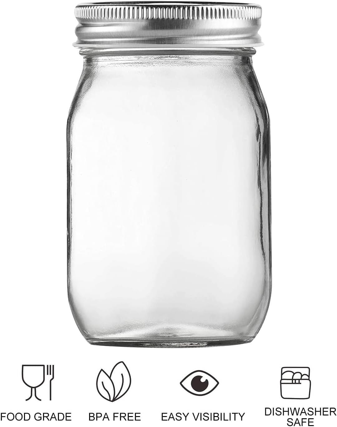 glass-mason-jars-16oz-regular-mouth-canning-jar-with-airtight-lids-4-pack-small-sealing-containers-glass-jars-durable-clear-glass-material-for-food-storage-overnight-oats-meal-prep-candy