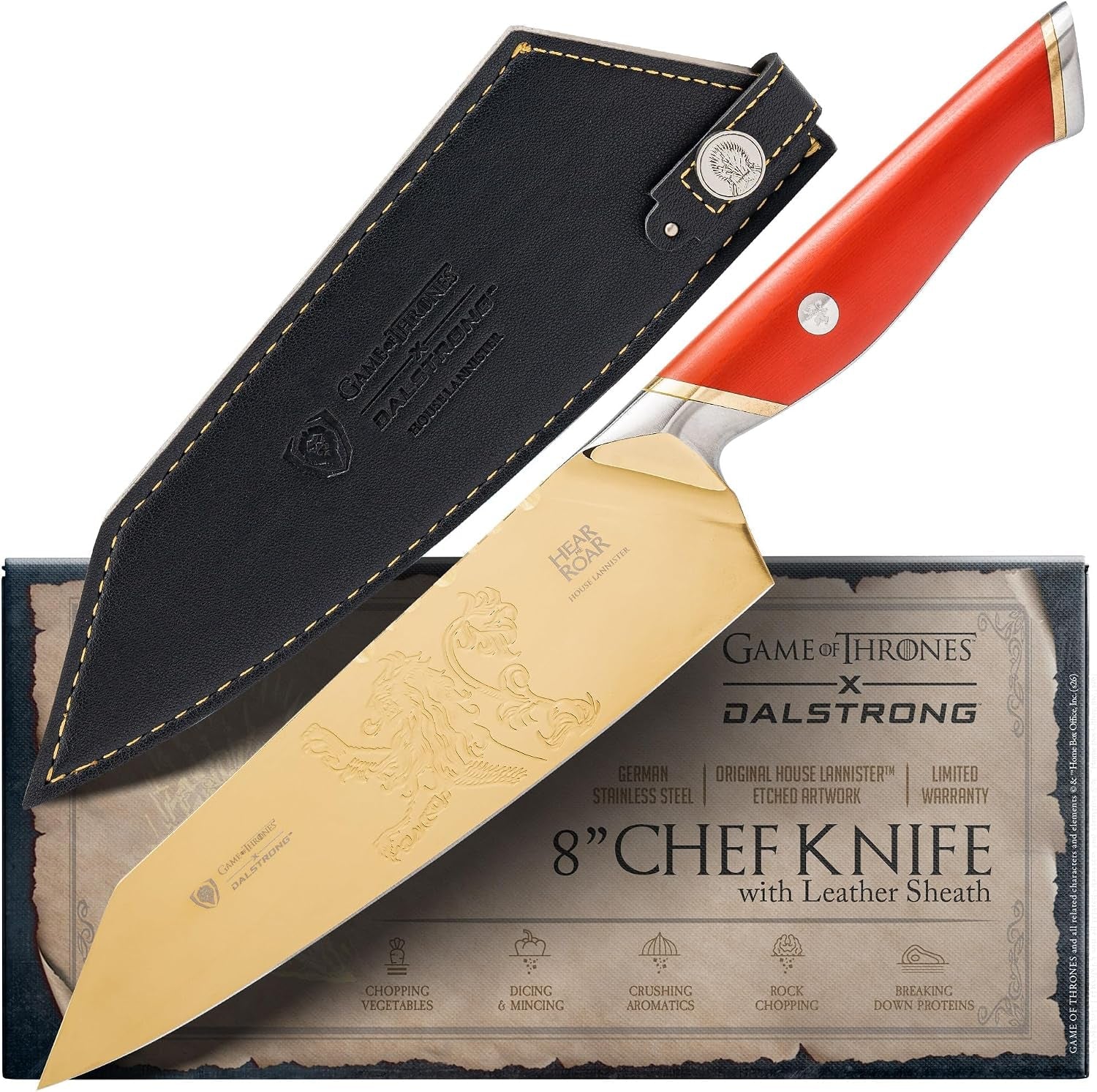 chef-knife-8-game-of-thrones™-house-lannister™-edition-official-license-german-steel-58-hrc-for-got-collectors-everyday-cooking-g10-handle-customer-support