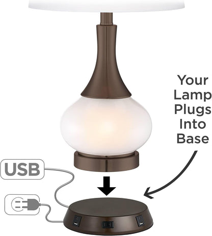 Rocco 30" Large Table Lamp Blue Ceramic USB Workstation Base Handmade6