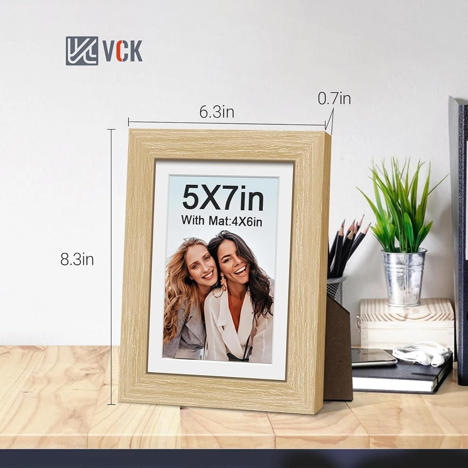 5x7-picture-frame-5-pack-oak-wood-4x6-mat-glass-for-portrait-print