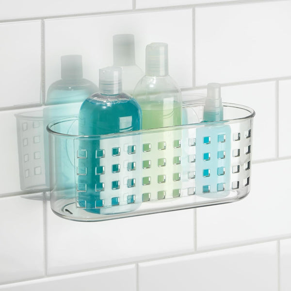 Hanging Suction Shower Caddy Basket, Clear3