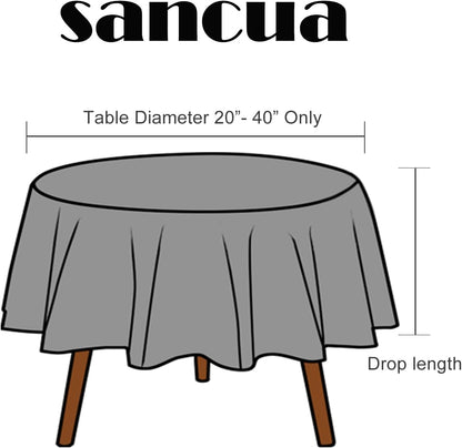 Black round Tablecloth 60 Inch Diameter for 20-48 Inch Tables | Water Resistant Spill Proof, Washable Polyester Cloth Decorative Fabric Cover, for Dining, Buffet Parties and Camping2