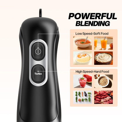 Immersion Blender Corded 400W, 2 Speed, Emulsifier, Blend, Bpa-Free | Hand Blender Stick Mixer, Ergonomic Handle, Stainless Steel Blades, Effortless Blending for Soup, Smoothies, Puree, Baby Food2