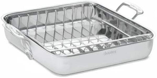 16-Inch Roasting Pan, Induction Compatible Premium Rectangular Roaster Pan with Rack, Stainless Steel Roasting Pan with Rack, Large Capacity, Dishwasher Safe6