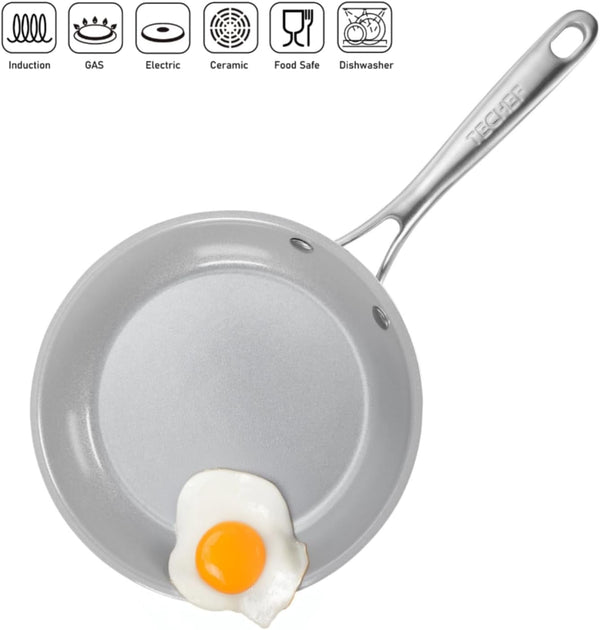 '- Ceraterra - 8 Inch Ceramic Frying Pan – PFAS, PTFE & Pfoa-Free, Toxin-Free Ceramic Coating, Induction-Ready, Oven & Dishwasher Safe, Ceramic Nonstick Frying Pan Made in Korea4