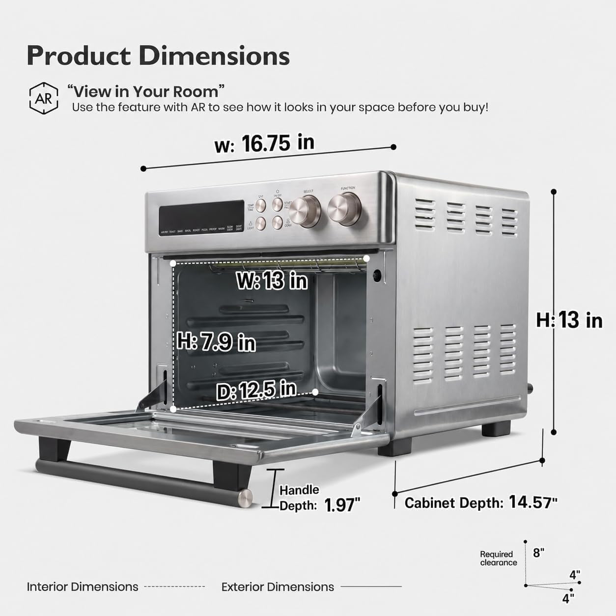 infrared-heating-26-3-qt-air-fryer-toaster-oven-large-countertop-convection-oven-10-in-1-combo-6-slice-toast-enamel-baking-pan-easy-clean-with-recipe-book-brushed-stainless-steel-finish
