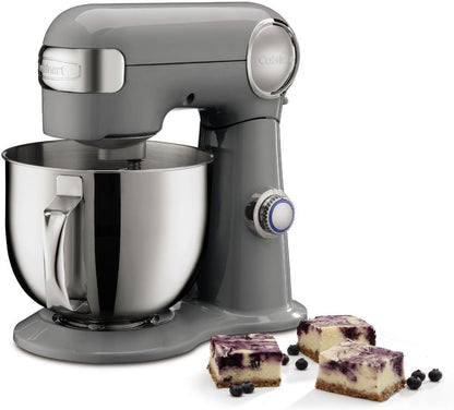 SM-50GR Precision Master 5.5-Quart 12-Speed Stand Mixer with Mixing Bowl, Chef'S Whisk, Flat Mixing Paddle, Dough Hook, and Splash Guard with Pour Spout, Dove Gray1