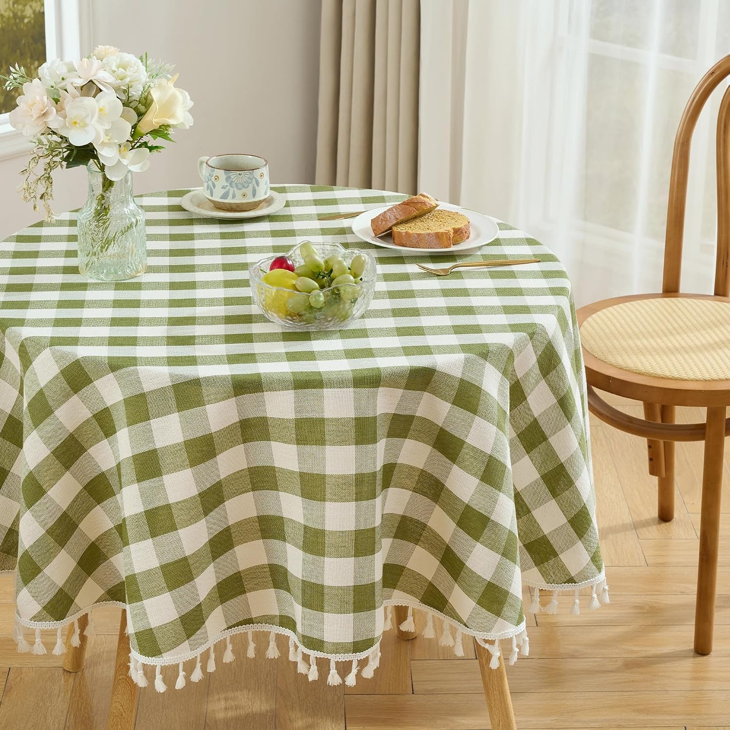 round-gingham-tablecloth-60inch-cotton-linen-style-green