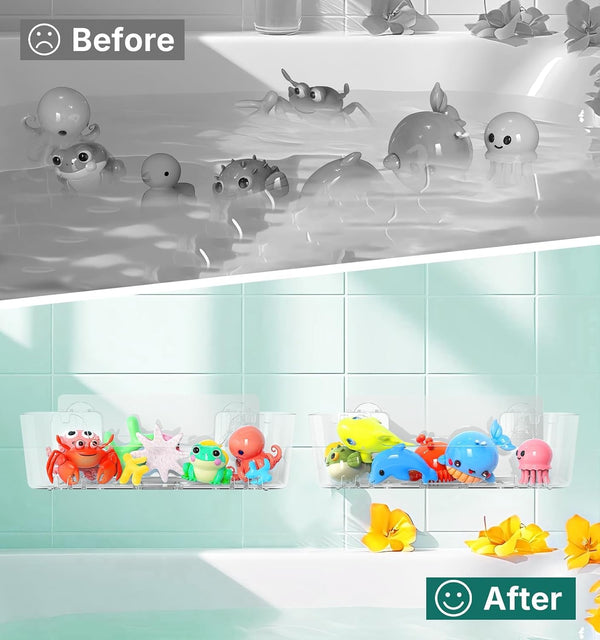 Bath Toy Storage Holder for Bathtub 2 Pack Bath Toy Organizer6