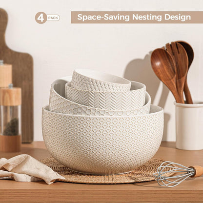 Ceramic Mixing Bowls Set of 4, Nesting Bowls for Kitchen4