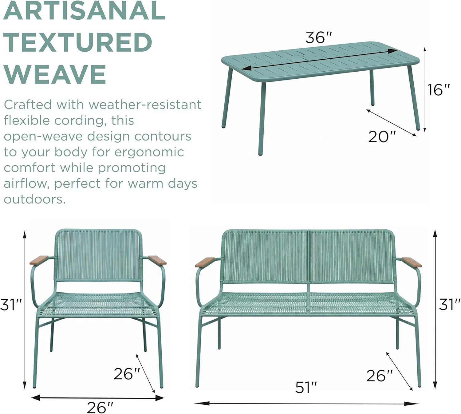 alpine-corporation-vtfam170a-4-piece-outdoor-rope-woven-patio-conversation-set-sofa-bench-2-armchairs-coffee-table-modern-metal-frame-with-wood-armrests-indoor-outdoor-seating-set