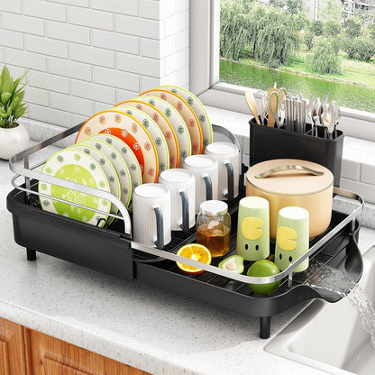 Expandable Dish Drying Rack for Small Kitchen Counter, Black1
