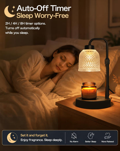 Candle Warmer Lamp with Timer, 2/4/8H Auto-Off Candle Lamp Coalblack3