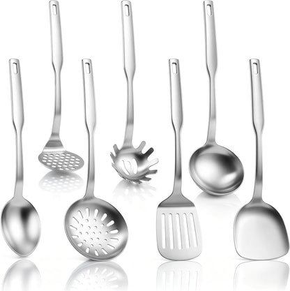 Stainless Steel Cooking Utensils Set, 7 Pcs Metal Kitchen Utensils1