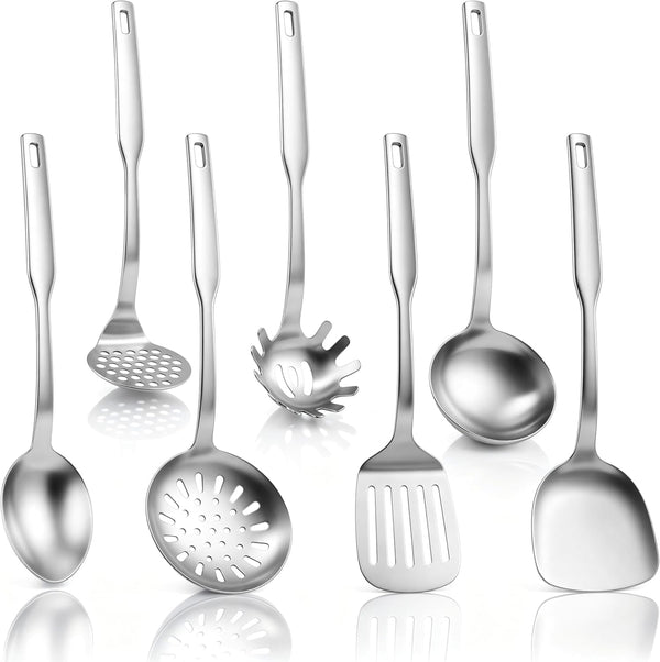 Stainless Steel Cooking Utensils Set, 7 Pcs Metal Kitchen Utensils1