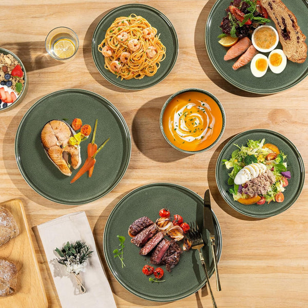 Stoneware Dinnerware Sets for 4,12 Piece Plates and Bowls Sets4