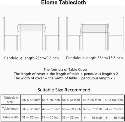 Elome 55 X 98 Inches Oblong Flowers Lace Tablecloth, Baroque Bohemian Style Cotton Linen Fabric Blue Dining Room Picnic Table Cloth Cover Home Decoration4
