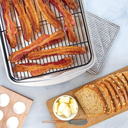 Oven Crisp Baking Tray 2Pc Set Includes Pan and Rack; Natural Aluminum for Air Frying, Crisping, Broiling, Baking; Cooking Surface 17 X 12 Inches9