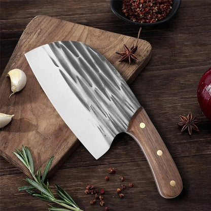 Meat Cleaver, Forged 5Cr15Mov Stainless Steel Kitchen Chef Knives Meat Fish Vegetables Sliced Professional Chinese Butcher Cleaver Knife(Knife B)5