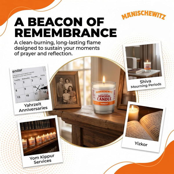 Manischewitz 24 Hour Candles, 1 Day Glass Yahrzeit Memorial Candles (4 Pack) | Burns Approximately 26 Hours, Good for Yizkor and Yom Kippur Holidays, Ner Neshama in Glass Tumbler3