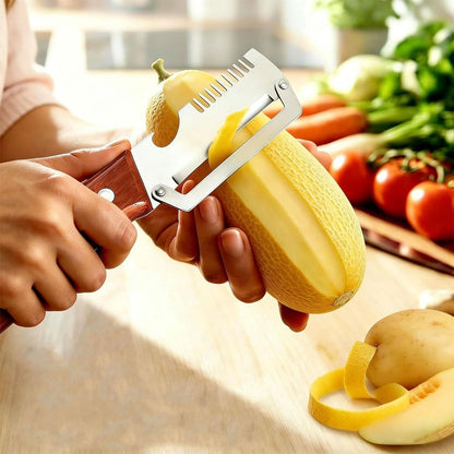 2026 Upgrade Multi-Functional Vegetable Peeler, 3 in 1 Multi Functional Wooden Handle Peeler and Bottle Opener, Kitchen Gadgets Tool Forfruitveggie Peeler2