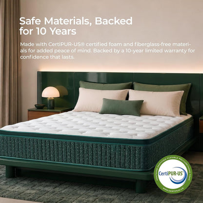 14 Inch Queen Hybrid Mattress, Medium Firm, Gel Foam, Motion Isolation6