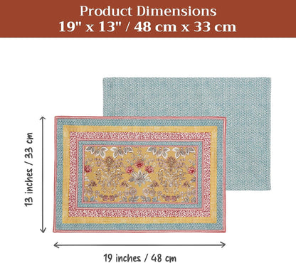 Placemats Set of 4 Reusable 100% Cotton (13"X19")7