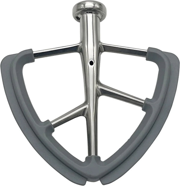 Replacement Stainless Steel Flat Beater with with Silicone Edges Scraper, Compatible with All Kitchenaid 4.5 and 5 Quart Tilt-Head Stand Mixers.Models K45, K45SS, KSM75, KSM85PS, KSM88PS, KSM90, Etc.1