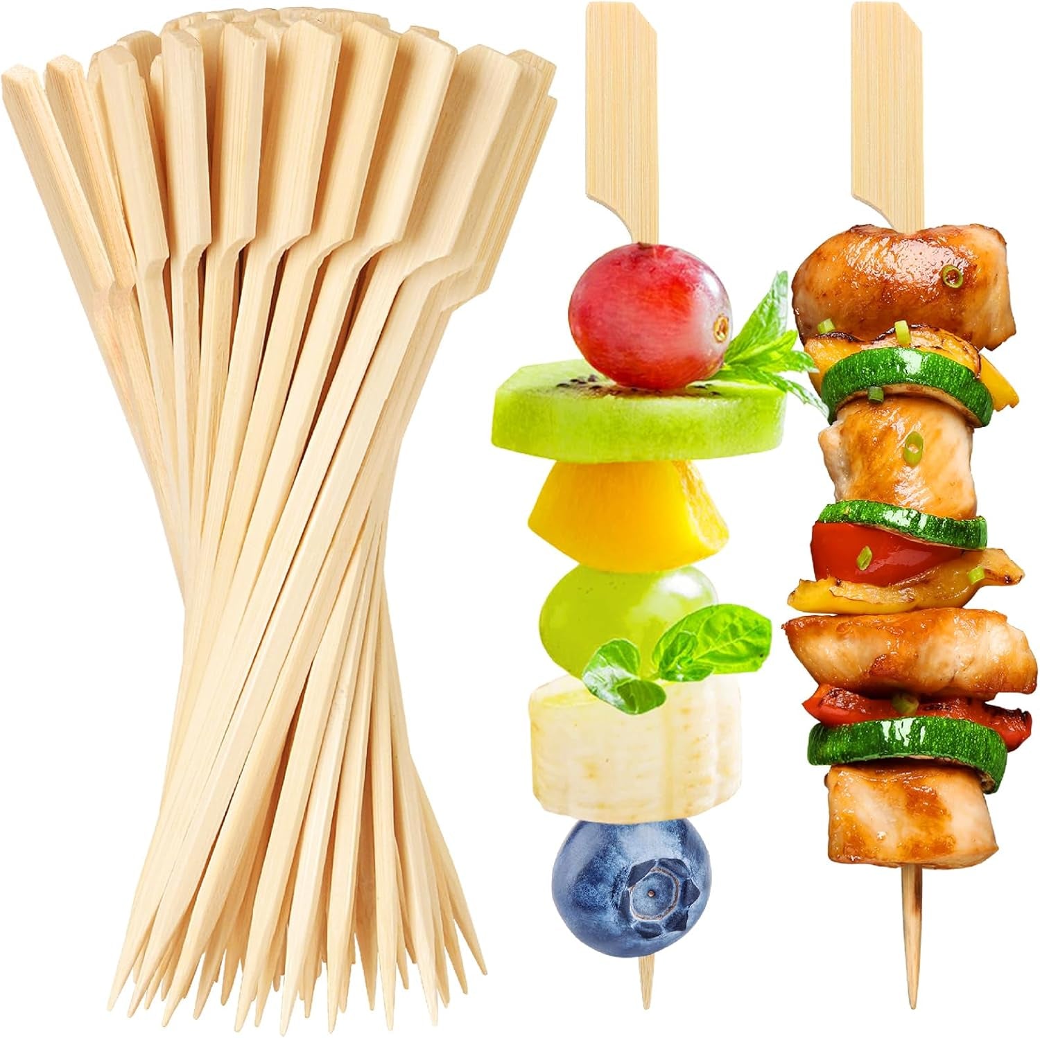 200pcs-bamboo-skewers-for-appetizers-6-inch-long-flat-cocktail-picks-fancy-toothpicks-for-appetizers-paddle-wooden-skewers-party-food-sticks-drinks-fruit-bbq-charcuterie-accessories