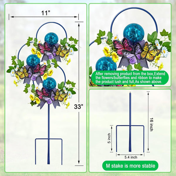 Solar Lights Outdoor Garden Stakes,Butterfly & Flower LED Colorful Lights7