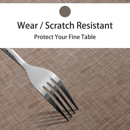 Vinyl Tablecloth with Flannel Backing, Flaxen, Waterproof, Stain-Resistant, Easy-Clean Table Cover for Dining, Kitchen, and Outdoor Use, 60" X 84" Rectangle4