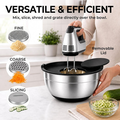 Stainless Steel Nesting Mixing Bowls with Airtight Lids Set of 57