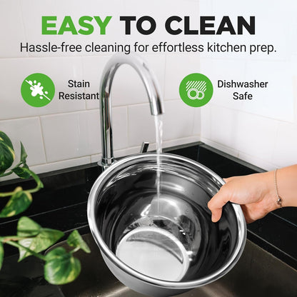 10 Piece Stainless Steel Mixing Bowls with Lids Set, Dishwasher Safe, 5 Stackable Nesting Bowls and 5 Bpa-Free Lids for Kitchen, Cooking, Food Storage, Meal Prepping, Mixing & Serving6