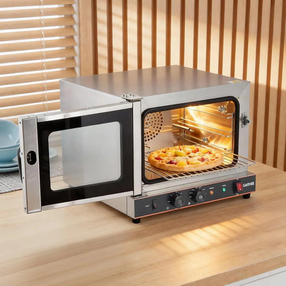 Compact 22L Commercial Countertop Convection Toaster Oven – 3-Tier Air Fryer, 1440W, Adjustable Temp 30°C-300°C, Half-Size, Stainless Steel, with Trays & Wire Racks, Kitchen Appliance,7