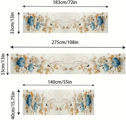 Linen Halloween Pumpkin Table Runner Seasonal Fall Vine Harvest Dinning Kitchen Table Decor for Home Party Holiday Decoration 13X72 Inch5