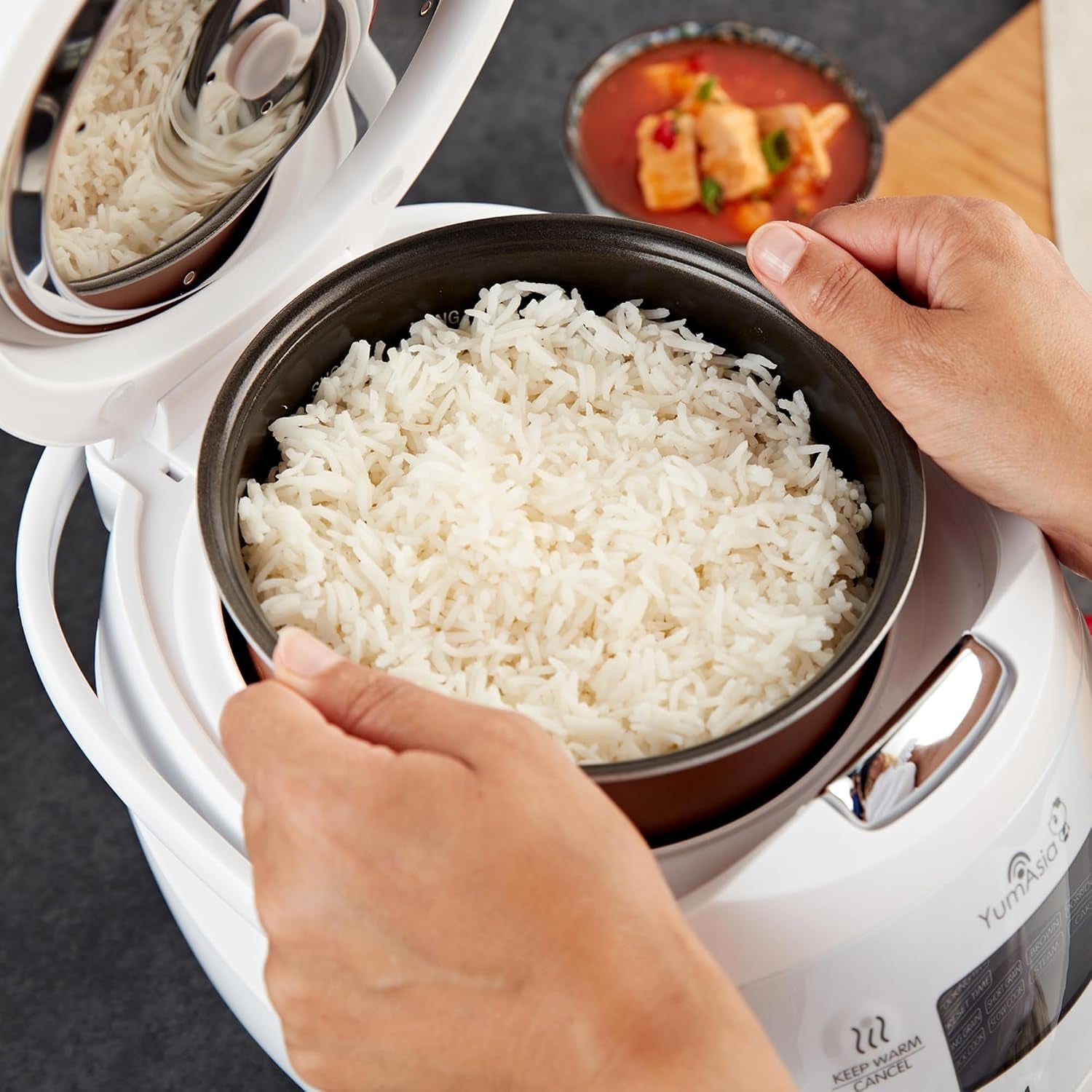 panda-mini-rice-cooker-with-ninja-ceramic-bowl-and-advanced-fuzzy-logic-3-5-cup-0-63-litre-4-rice-cooking-functions-4-multicooker-functions-digital-led-display-120v