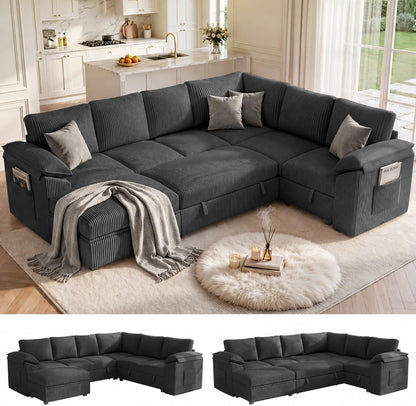 108 in L Shaped Modular Sectional Sofa Couch for Living Room, Dark Grey1