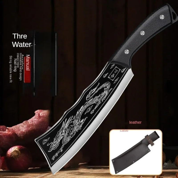 Meat Cleaver, 8 Inch Hand Forged Kitchen Knife Household Chopping Knife Ultra-Sharp Chopping Bone with Sheath4