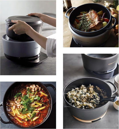 Musui–Kamado Cast Iron Induction Cooker, Charcoal | Precision Temperature Control, Waterless Cooking, Non-Toxic Enameled Cast Iron Pot, Japanese Multicooker & Rice Cooker (120V)7