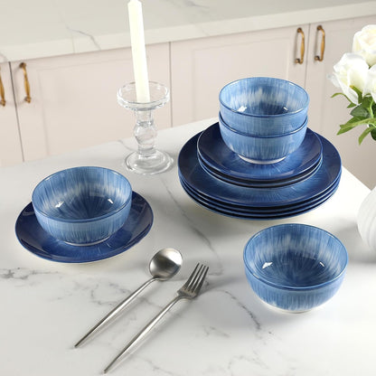 Sweejar Ceramic Dinnerware Service of 4,12 Pcs Plate and Bowls for Kitchen7