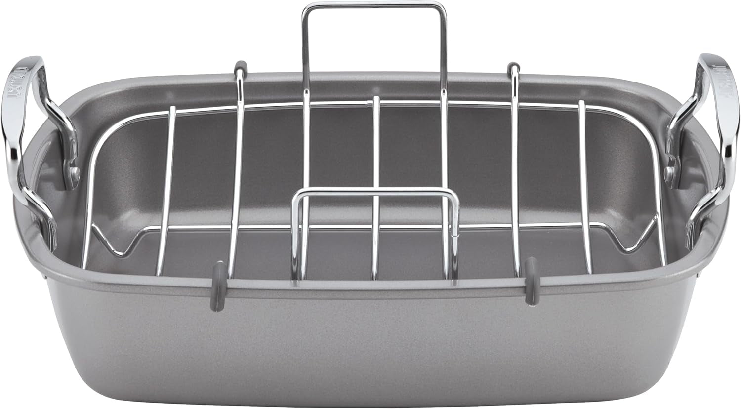 total-bakeware-nonstick-roaster-roasting-pan-with-rack-17-inch-x-13-inch-gray